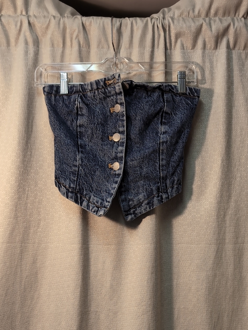 Terranova | Button-Front Denim Bandeau Tube Top